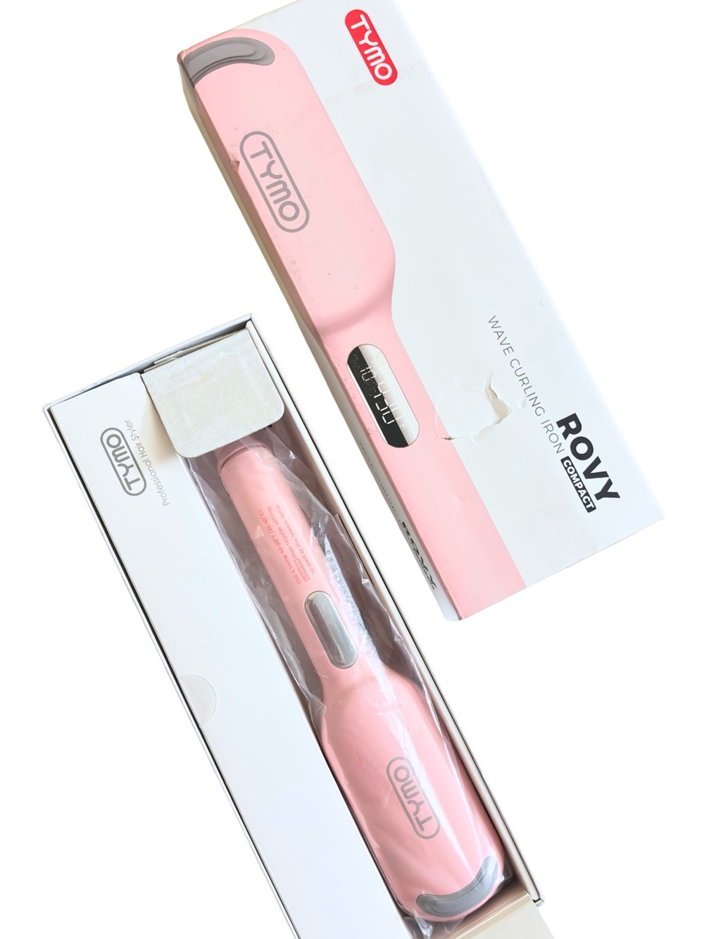TYMO ROVY Compact Wave Curling Iron 1" – Pink (Model HC507PM) – OPEN BOX